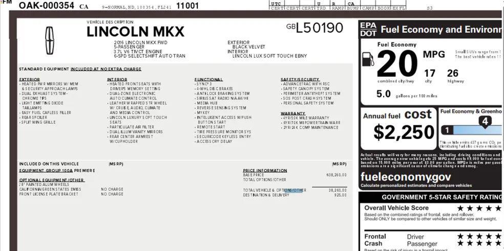 used 2016 Lincoln MKX car, priced at $12,995