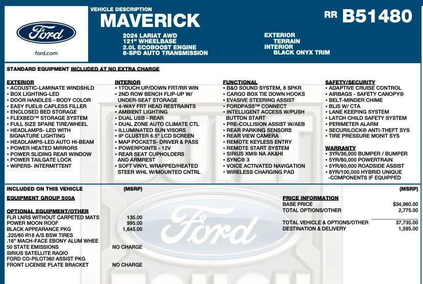 used 2024 Ford Maverick car, priced at $25,594