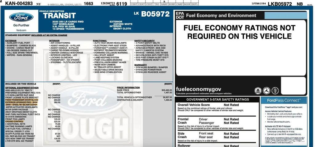 used 2020 Ford Transit-250 car, priced at $27,995