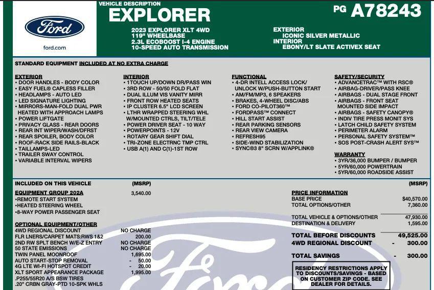 used 2023 Ford Explorer car, priced at $22,495