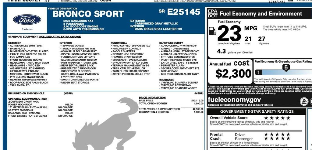 used 2025 Ford Bronco Sport car, priced at $25,995