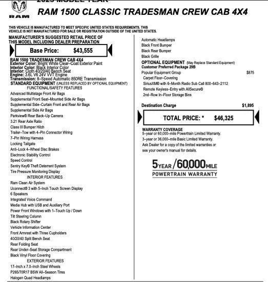 used 2023 Ram 1500 car, priced at $21,595