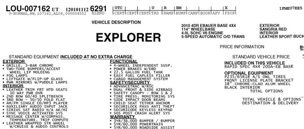 used 2010 Ford Explorer car, priced at $2,495