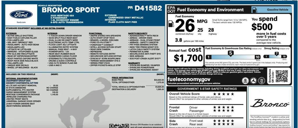 used 2023 Ford Bronco Sport car, priced at $19,795