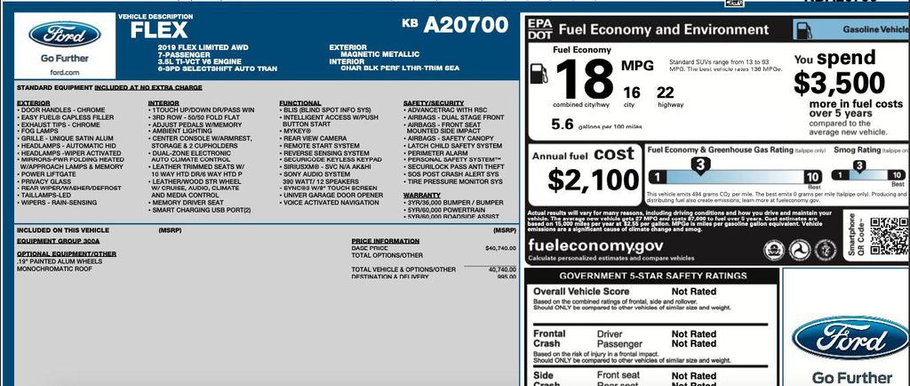 used 2019 Ford Flex car, priced at $14,995