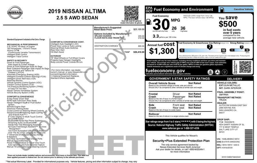 used 2019 Nissan Altima car, priced at $12,995