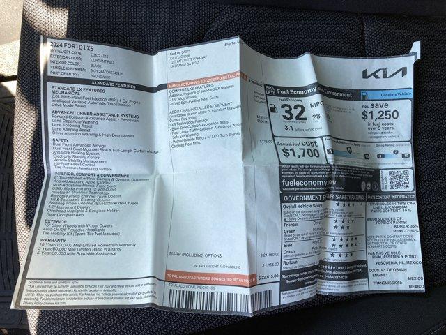 used 2024 Kia Forte car, priced at $16,308