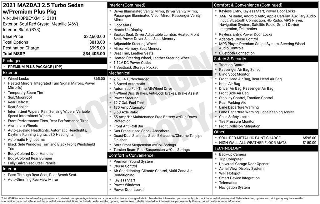 used 2021 Mazda Mazda3 car, priced at $21,990