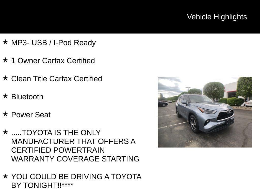 used 2021 Toyota Highlander car, priced at $31,995
