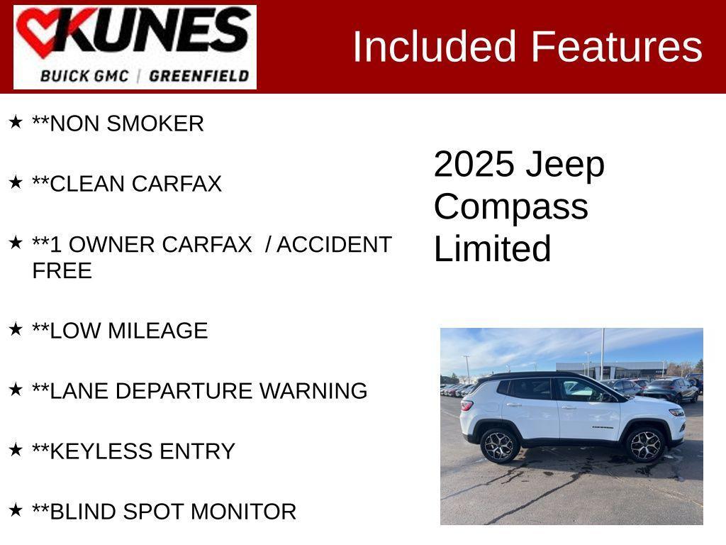 used 2025 Jeep Compass car, priced at $21,995