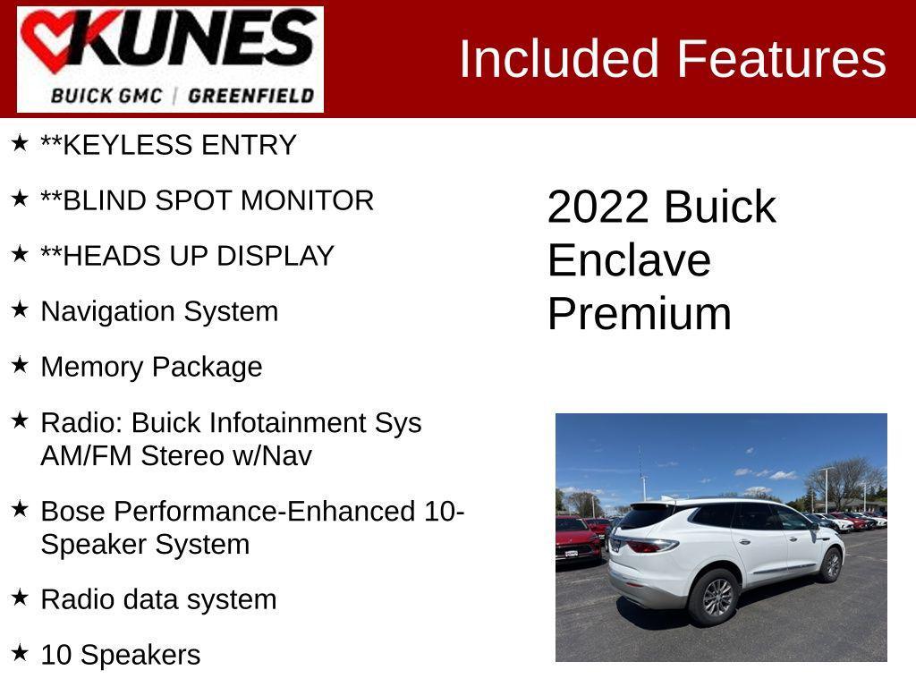used 2022 Buick Enclave car, priced at $17,632