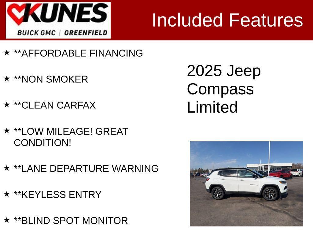 used 2025 Jeep Compass car, priced at $23,995