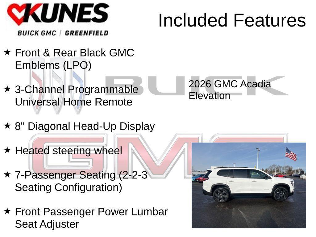 new 2026 GMC Acadia car, priced at $51,960