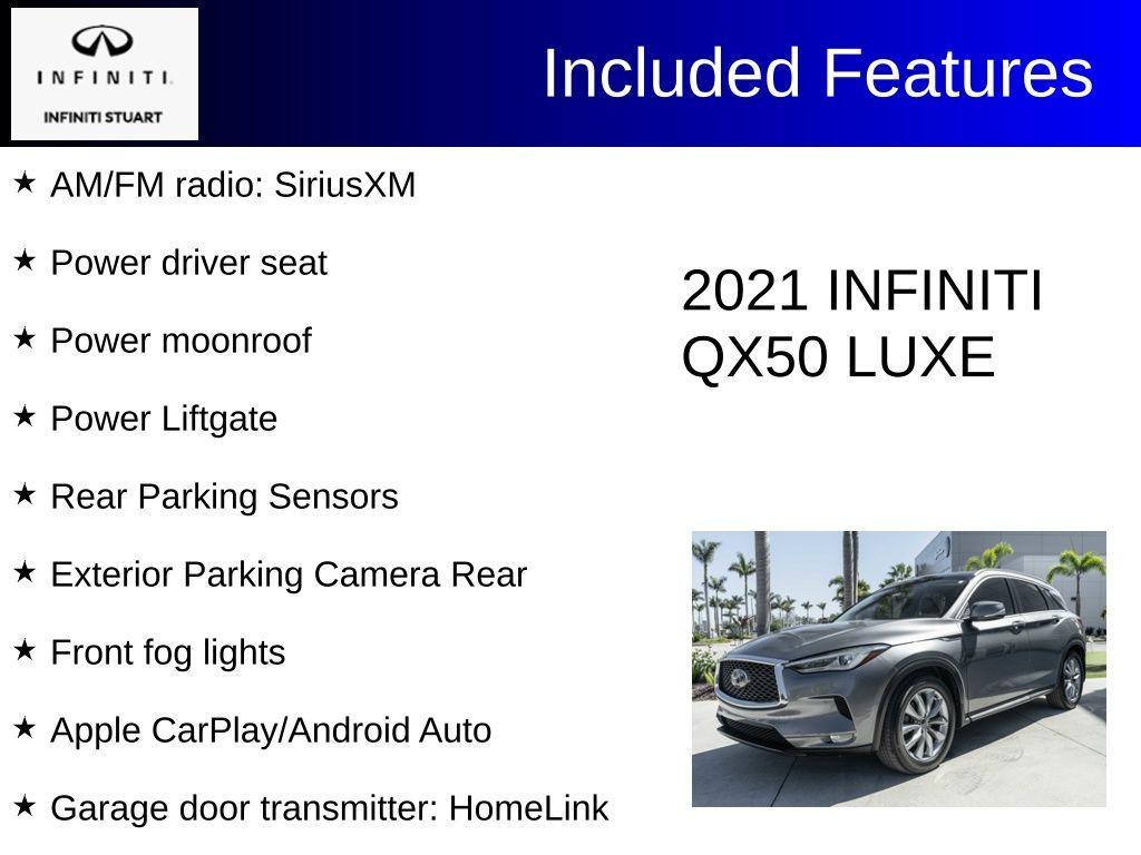 used 2021 INFINITI QX50 car, priced at $20,800