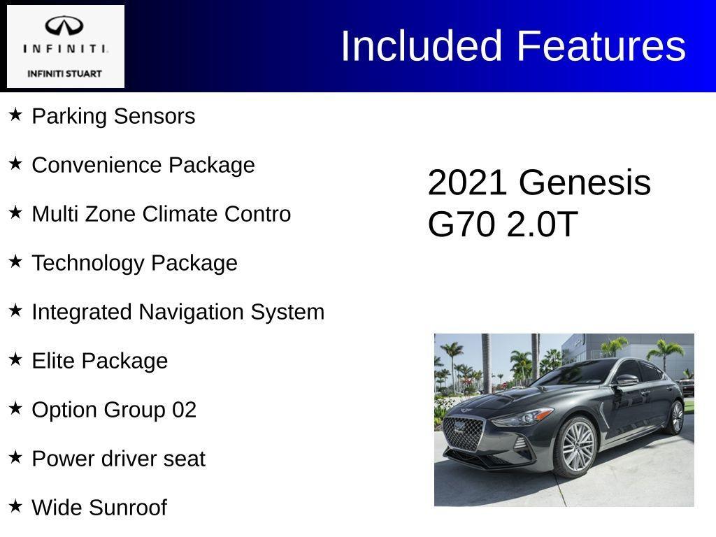 used 2021 Genesis G70 car, priced at $19,800