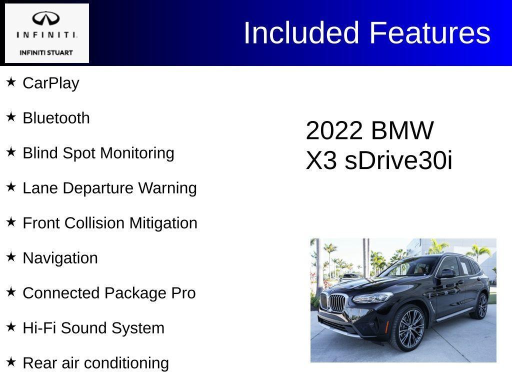 used 2022 BMW X3 car, priced at $24,900