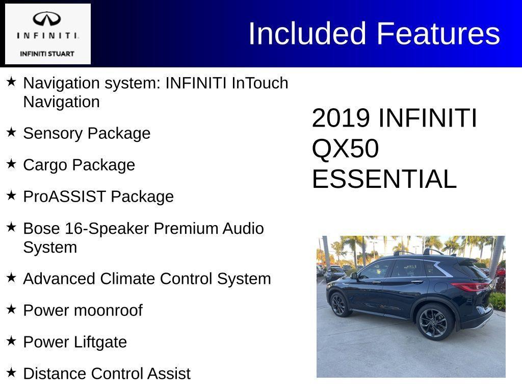 used 2019 INFINITI QX50 car, priced at $18,495