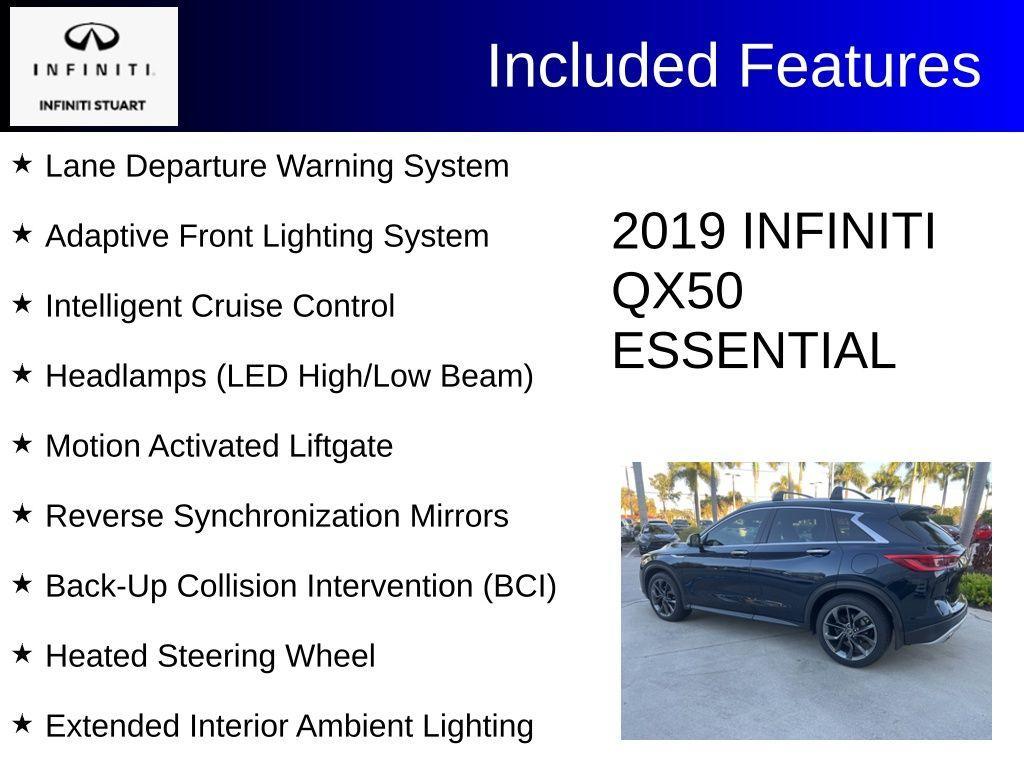 used 2019 INFINITI QX50 car, priced at $18,495