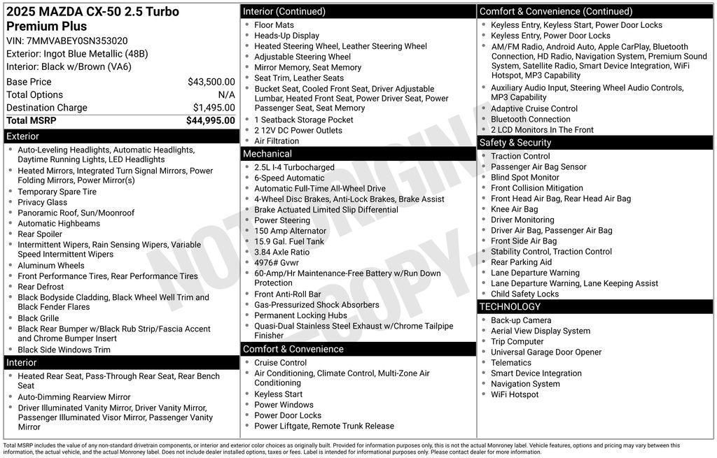 used 2025 Mazda CX-50 car, priced at $38,313