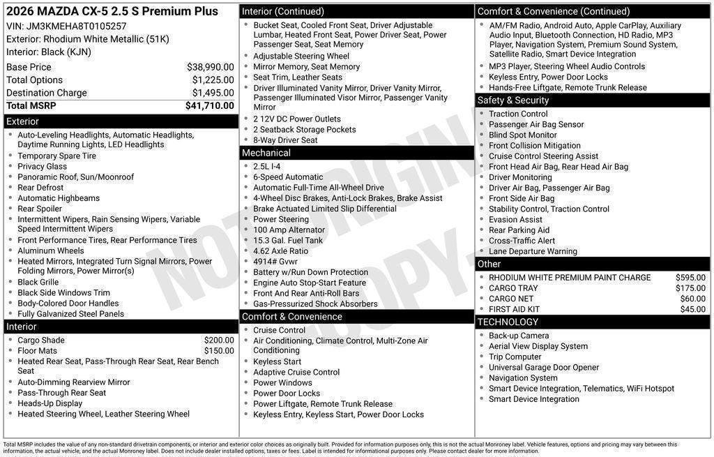 new 2026 Mazda CX-5 car, priced at $40,544