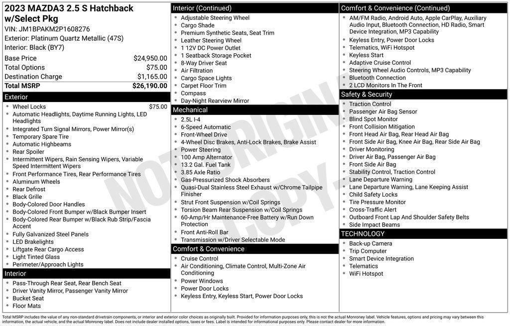 used 2023 Mazda Mazda3 car, priced at $20,500