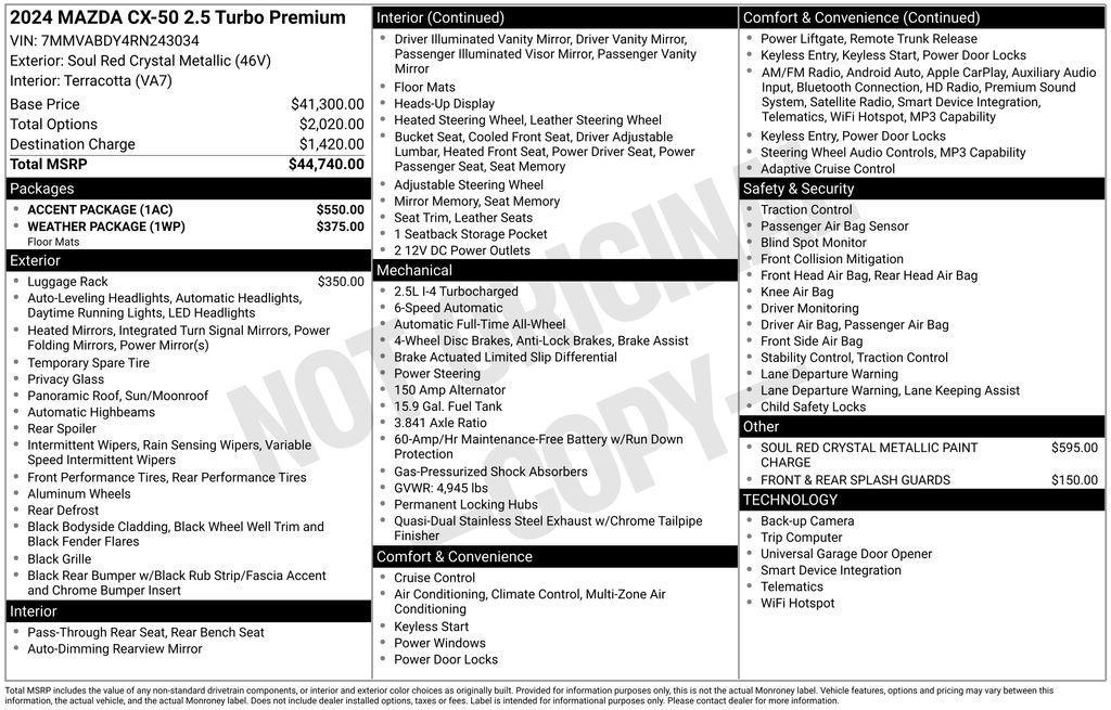 used 2024 Mazda CX-50 car, priced at $33,905