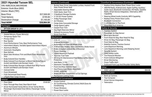 used 2021 Hyundai Tucson car, priced at $16,890
