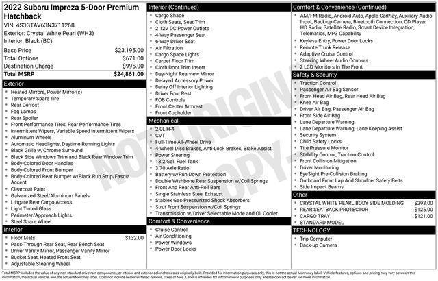 used 2022 Subaru Impreza car, priced at $22,590