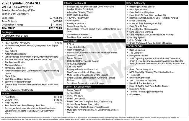 used 2023 Hyundai Sonata car, priced at $22,590