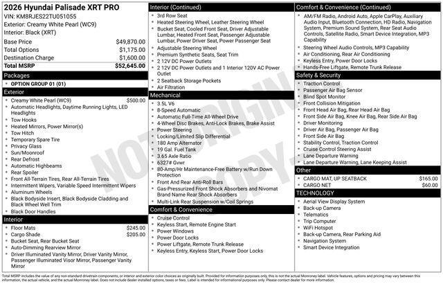 new 2026 Hyundai Palisade car, priced at $50,391