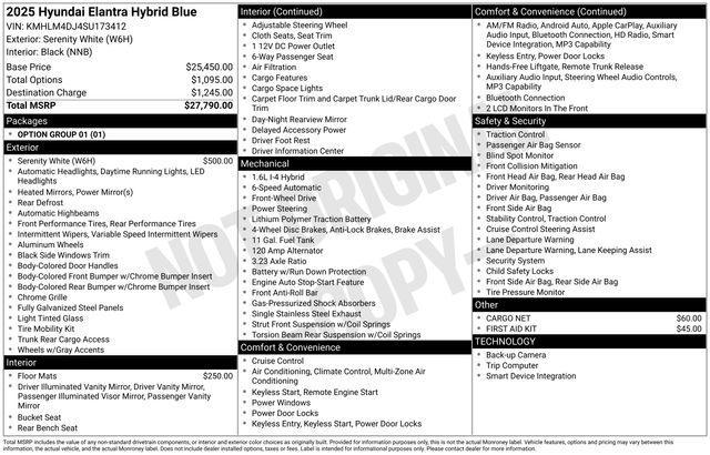 new 2025 Hyundai ELANTRA HEV car, priced at $22,103
