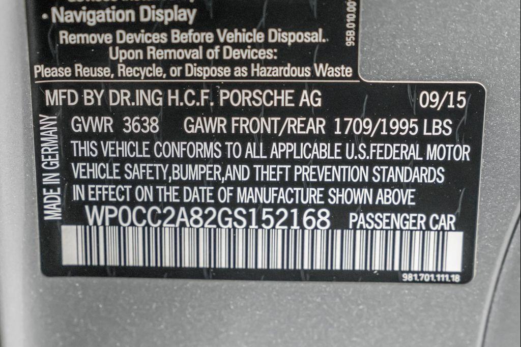 used 2016 Porsche Boxster car, priced at $109,900