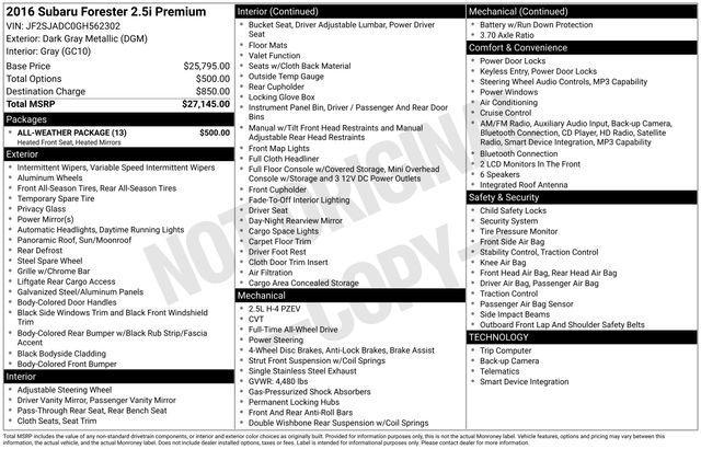 used 2016 Subaru Forester car, priced at $12,582