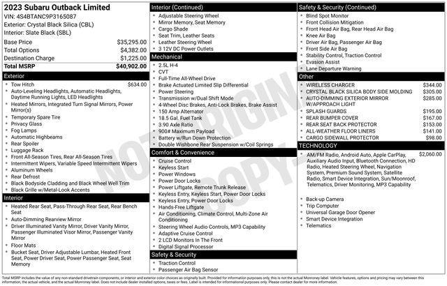 used 2023 Subaru Outback car, priced at $25,000
