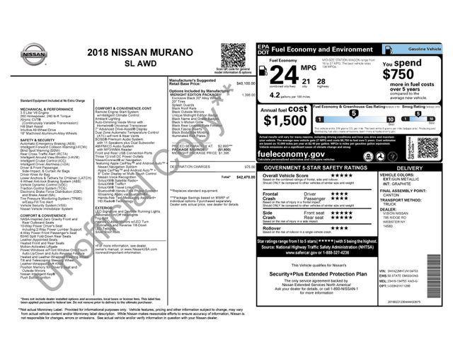 used 2018 Nissan Murano car, priced at $13,604