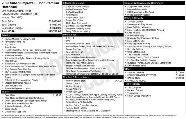 used 2023 Subaru Impreza car, priced at $20,530