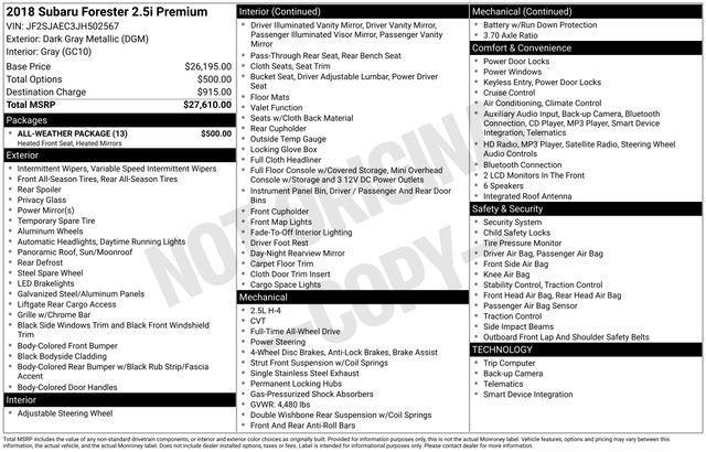 used 2018 Subaru Forester car, priced at $16,581