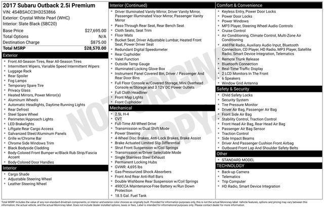 used 2017 Subaru Outback car, priced at $12,999