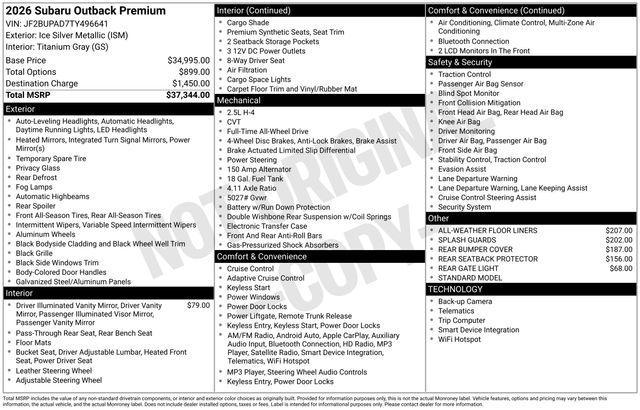 new 2026 Subaru Outback car