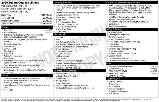 new 2026 Subaru Outback car
