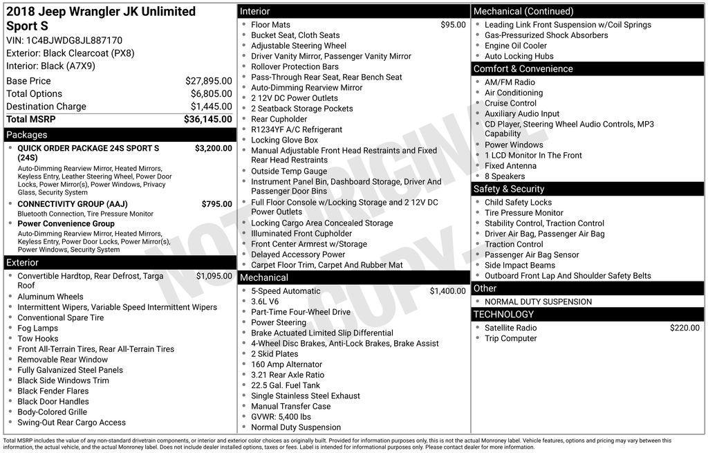 used 2018 Jeep Wrangler JK Unlimited car, priced at $18,877