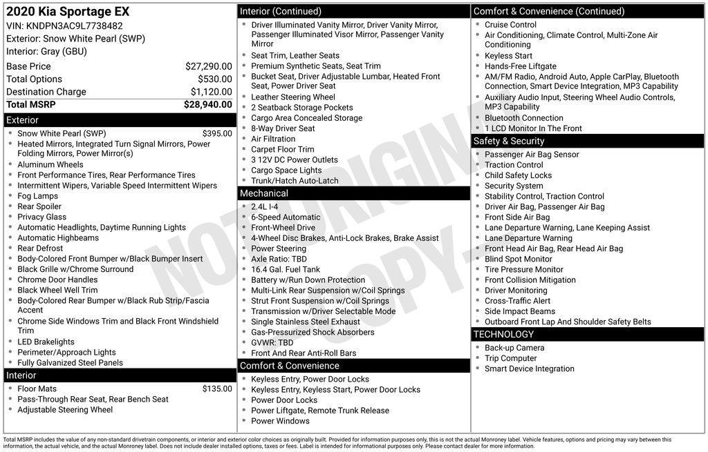 used 2020 Kia Sportage car, priced at $17,307