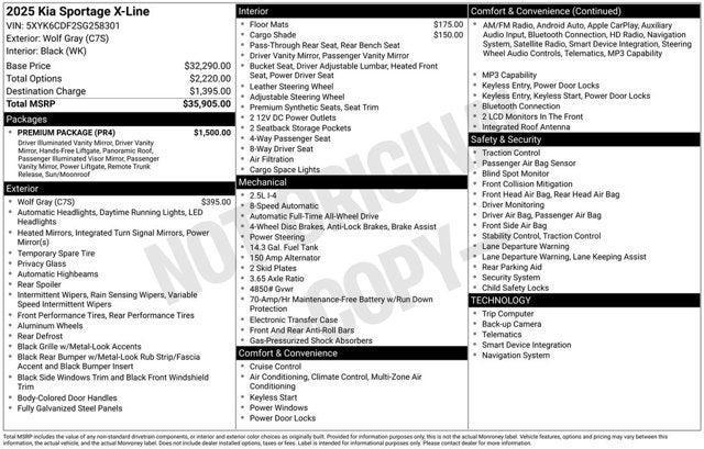 new 2025 Kia Sportage car, priced at $31,899