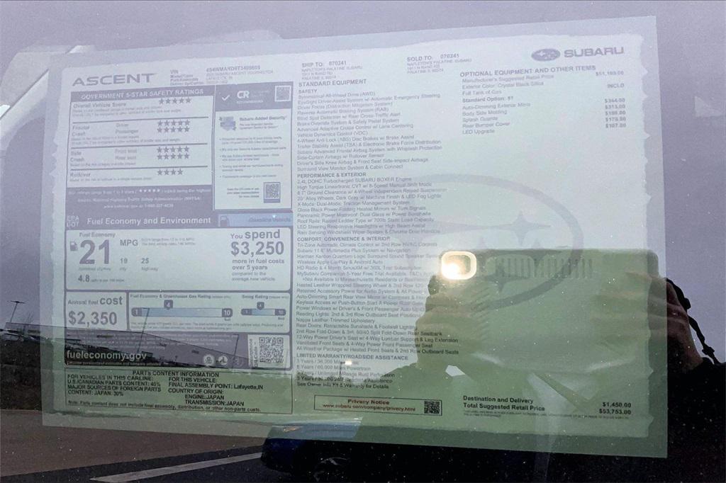 new 2026 Subaru Ascent car, priced at $49,832