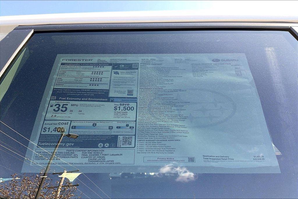 new 2026 Subaru Forester Hybrid car, priced at $40,880