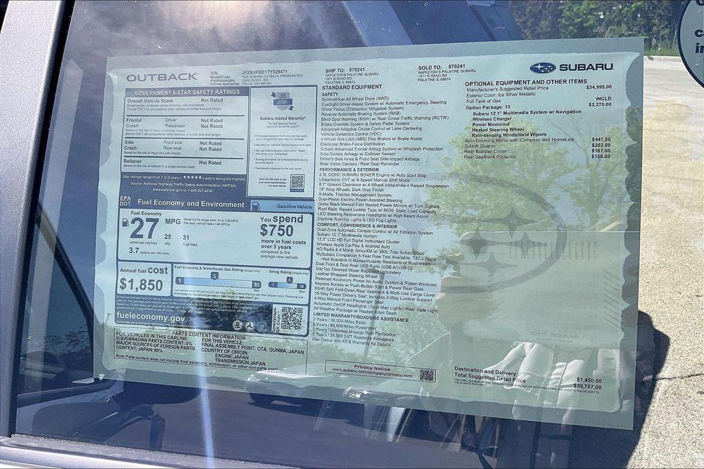new 2026 Subaru Outback car, priced at $37,339
