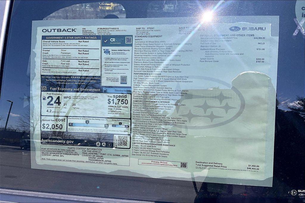 new 2026 Subaru Outback car, priced at $43,636