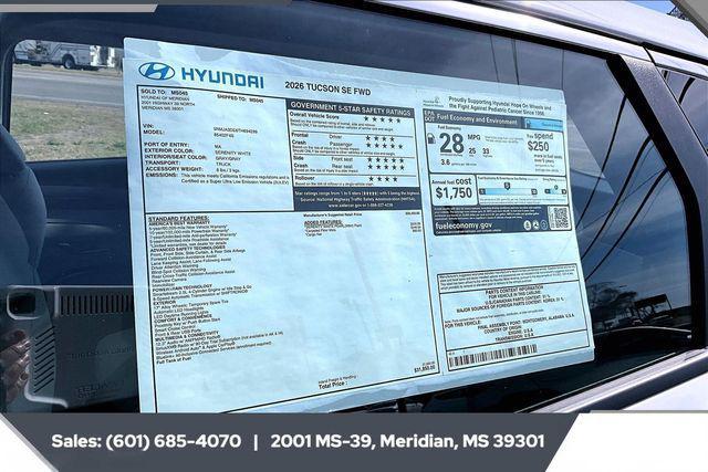 new 2026 Hyundai Tucson car, priced at $28,016
