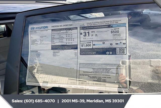 new 2026 Hyundai Kona car, priced at $27,007