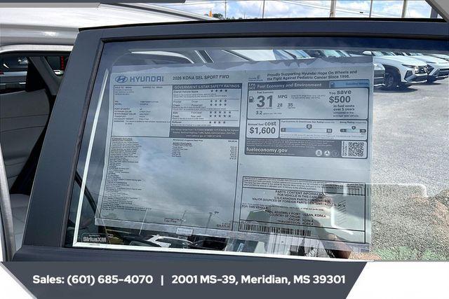 new 2026 Hyundai Kona car, priced at $27,456